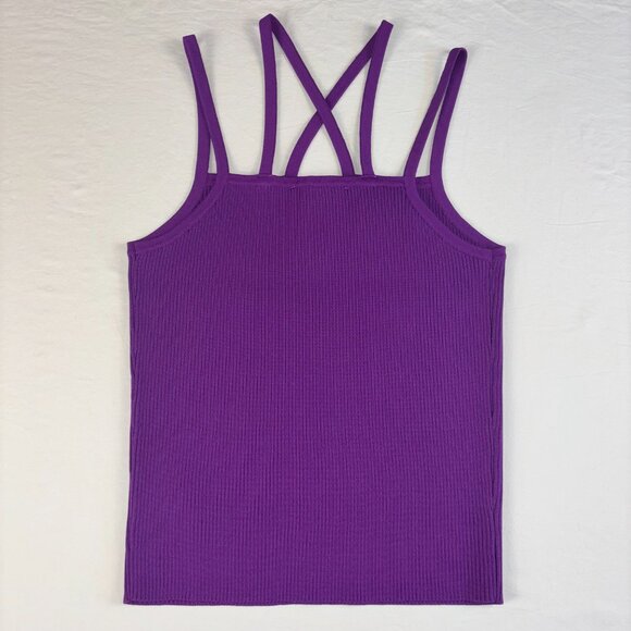 Endless Rose Purple Ribbed Knit Tank - Size M - Picture 3 of 9
